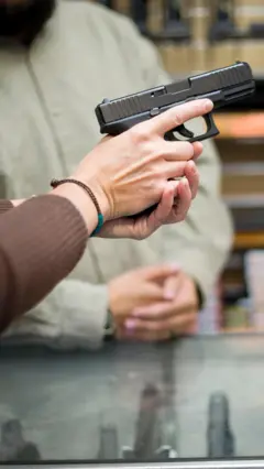 gun in hands