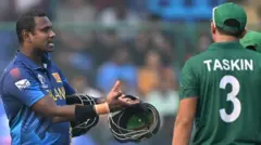 আন্তর্জাতিক ক্রিকেটে প্রথম টাইমড আউট হওয়া ক্রিকেটার অ্যাঞ্জেলো ম্যাথুজ