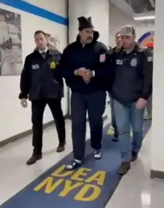 Maduro pictured in the DEA headquarters in Manhattan, while the Metropolitan Dentention Center is Brooklyn