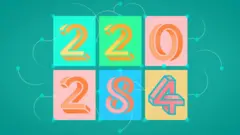 Ilustración con los números 220 y 284