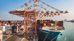 Panoramic view of the ship yard and dock of the Port Of Colombo, Sri Lanka.