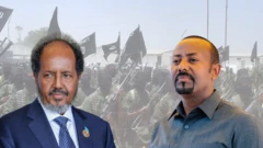 ፕሬዝዳንት ሐሰን ሼክ መሐመድ እና ጠቅላይ ሚኒስትር ዐቢይ አሕመድ 