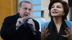 صورة للصحفية صدف كاباش والرئيس رجب طيب أردوغان