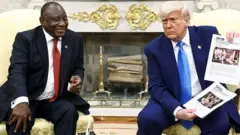 Trump enseñó a Ramaphosa imágenes de asesinatos de blancos en Sudáfrica.