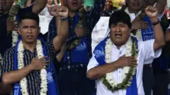 Andrónico Rodríguez y Evo Morales.