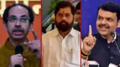 उद्धव ठाकरे, एकनाथ शिंदे आणि देवेंद्र फडणवीस