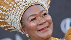 Connie Chiume attend Marvel Studios "Black Panther 2: Wakanda Forever" Premiere at Dolby Theatre on October 26, 2022 for Hollywood, California.