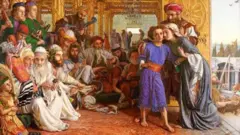 Menino Jesus entre os sábios da lei, em obra de 1860, de William Holman Hunt