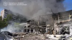 Последствия атаки по Запорожью.