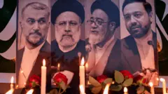 အီရန်သမ္မတအပါအဝင် ရဟတ်ယာဥ် ပျက်ကျမှုမှာ သေဆုံးသွားခဲ့ကြတဲ့သူတွေအတွက် အီရတ်နိုင်ငံ ဘဂ္ဂဒတ်မြို့က အီရန်သံရုံးရှေ့မှာ ဝမ်းနည်းကြောင်းပြသမှု 