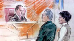 Desenho de Aldrich Ames depondo em um tribunal