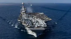 O porta-aviões USS Gerald R. Ford.