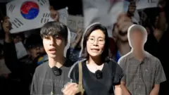 韓國地方選舉示威者