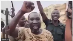 Awon ṣọja Sudan to n yọ ayọ iṣẹgun
