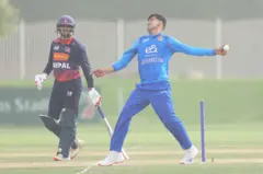 تصویری از بازی کریکت افغانستان و نیپال در جام آسیایی زیر ۱۹ سال