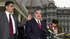 رئيس الوزراء اللبناني السابق رفيق الحريري في البيت الأبيض، الولايات المتحدة، 5 تشرين الثاني/نوفمبر 2002
