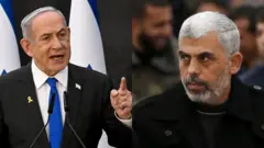 Benjamin Netanyahu y Yahya Sinwar