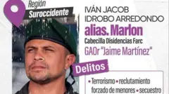 Recompensa por alias Marlon del Ministerio de Defensa colombiano. 