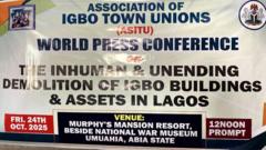 Unu na-akụtu ụlọahịa iji kpochapụ akụnaụba ndị Igbo – ASITU na-agwa Gọọmenti Legọs