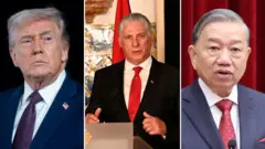 Từ trái qua: Tổng thống Mỹ Donald Trump, Chủ tịch Cuba Miguel Diaz-Canel và Tổng Bí thư Tô Lâm 