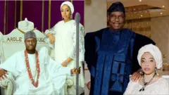 Aworan Zaynab pẹlu Ọọni Ifẹ lapa ọtun pẹlu aworan Zaynab ati George Akume lapa osi.