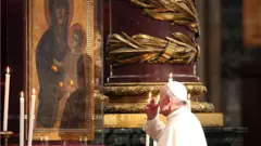 O papa Francisco na basílica de Santa Maria Maior