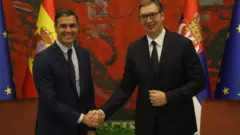 Pedro Sančez, španski premijer i Aleksandar Vučić, predsednik Srbije