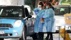 Testing at a car park in Auckland