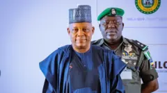 Foto of Nigerian Vice President Kashim Shettima as im represent President Bola Ahmed Tinubu for di African Chiefs of Defence Staff summit 2025