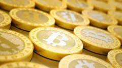 Ilustração de moedas bitcoin