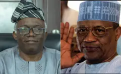 Aworan Femi Falana ati Ibrahim Babangida
