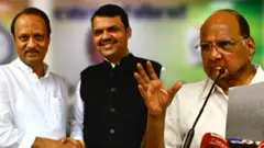 అజిత్ పవార్, ఫడణవీస్, శరద్ పవార్