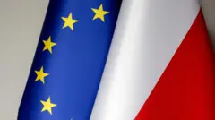 Avrupa Birliği ve Polonya bayrakları