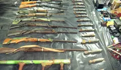 छत्तीसगढ़ में 16 जनवरी को मुठभेड़ के बाद बरामद हथियार 