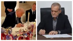 ترامپ و پزشکیان توافق پایان دادن به جنگ را امضا کردند