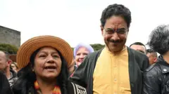 Los senadores y candidatos a la presidencia y vicepresidencia Aida Quilcué e Iván Cepeda, fotografiados en marzo de 2026.