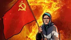 Russian propaganda image of "Babushka"