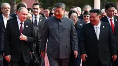 చైనా విక్టరీ డే, షీ జిన్‌పింగ్, పుతిన్, కిమ్ జోంగ్ ఉన్, బీజింగ్