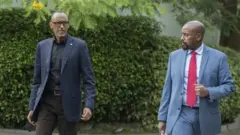 Rais Paul Kagame wa Rwanda na mtoto mkubwa wa Rais Yoweri Museveni, Muhoozi Kainerugaba
