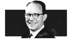 Portrait and signature of Willard Libby