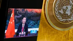 Xi Jinping durante discurso em assembleia na ONU