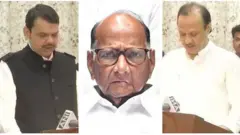 దేవేంద్ర ఫడణవీస్, శరద్ పవార్, అజిత్ పవార్