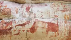 На цьому фрагменті малюнку зображено різних тварин і геометричні фігури