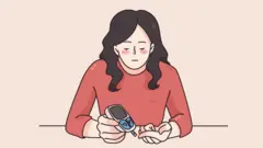 女性が糖尿病検査を受けます