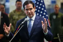 O secretário de Estado americano Marco Rubio, durante um discurso