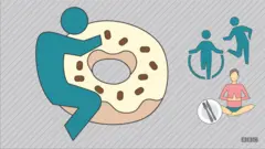 Illustration showing a snacking person