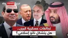 صفحه تلویزیونی اسکای نیوزعربی که از چند مقام کشورهای اسلامی تصویرسازی کرده است