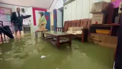 台灣連日暴雨造成嘉義民居水浸