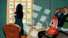 'Carla' at home with her baby