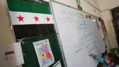 أحد الفصول الدراسية بعد إعادة فتح المدارس في دمشق